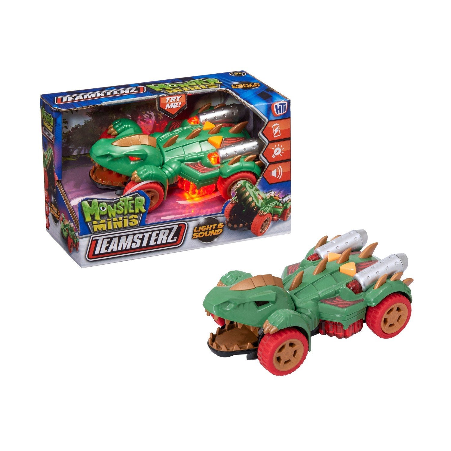 Teamsterz Mighty Machine Dino Car Med Lys Og Lyder, 12,5 Cm