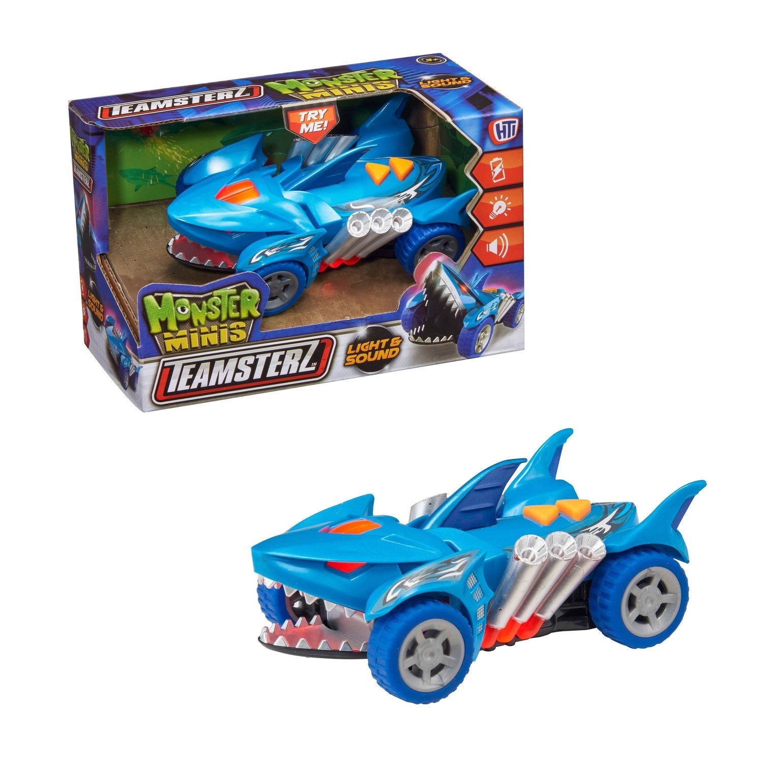 Teamsterz Mighty Machine Shark Car Med Ljus Och Ljud, 12,5 Cm