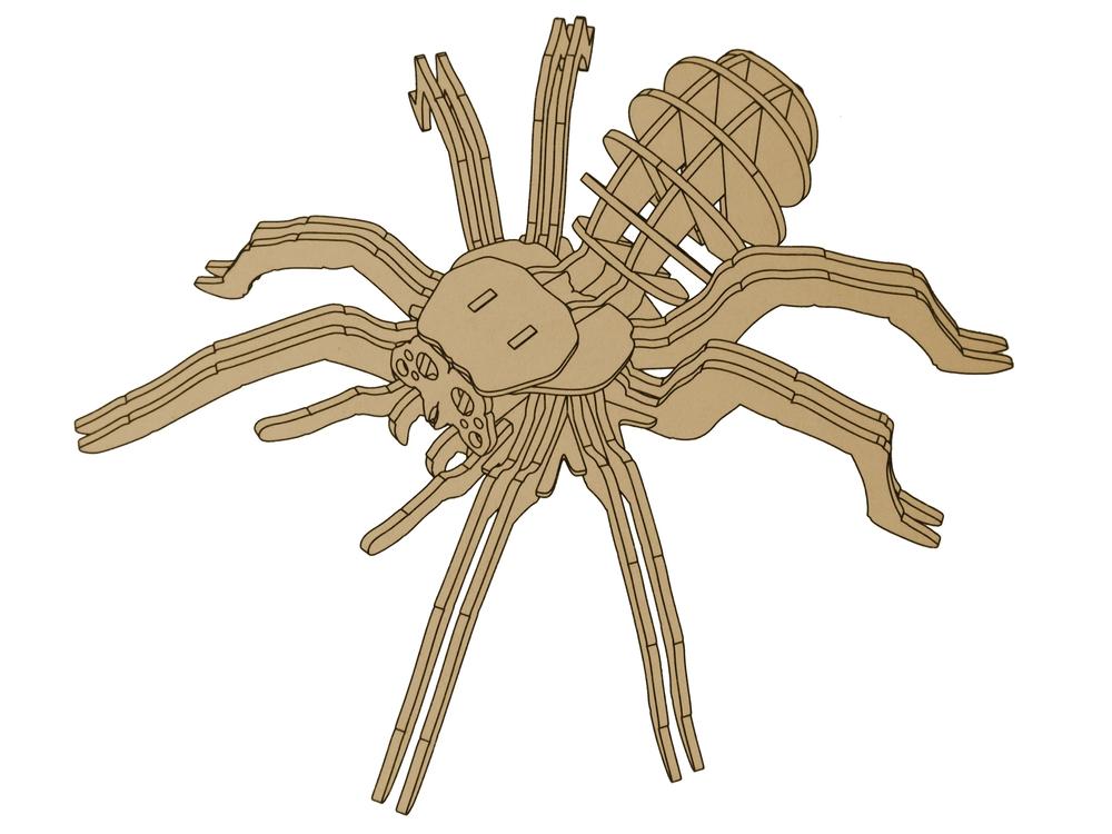 Trä 3D-spindelpussel: 31-bitars pedagogiskt kul