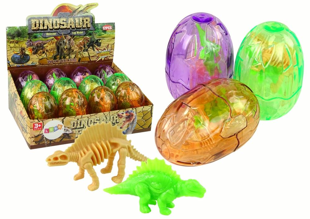 Transparent Dino Egg med 2 realistiska figurer