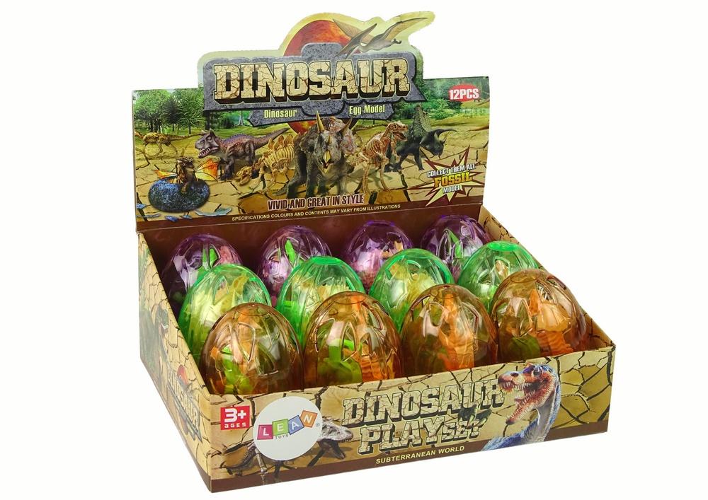 Transparent Dino Egg med 2 realistiske figurer