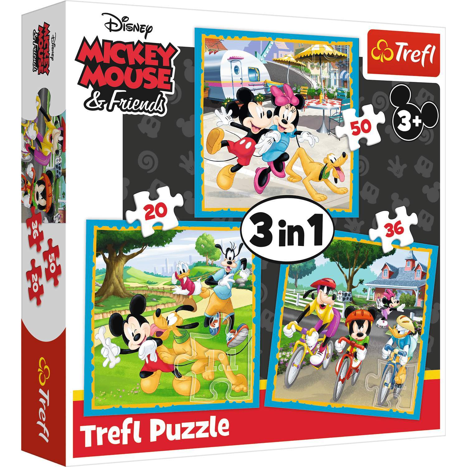 Trefl Disney Puslespil 3 i 1 sæt Mickey Mouse