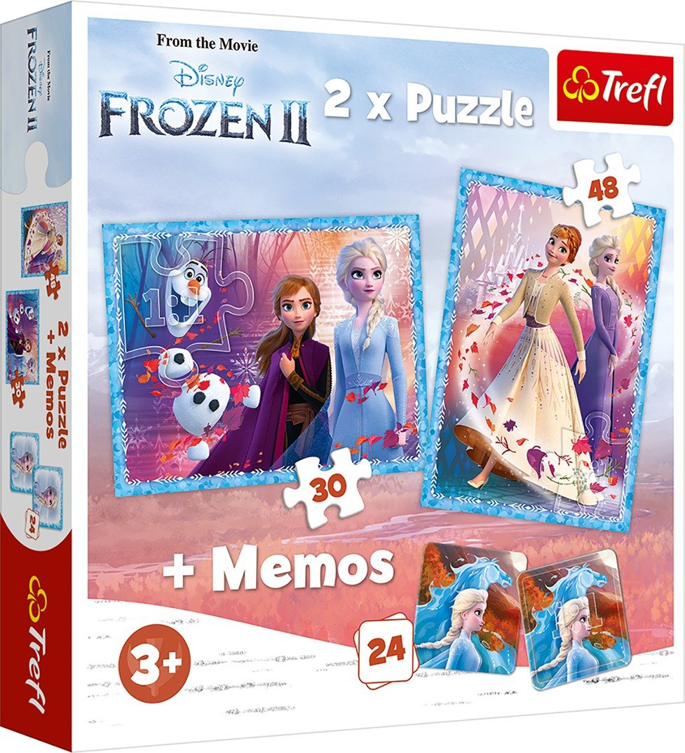 Trefl Frozen Puslespil Sæt Med Memo Cards Frozen II