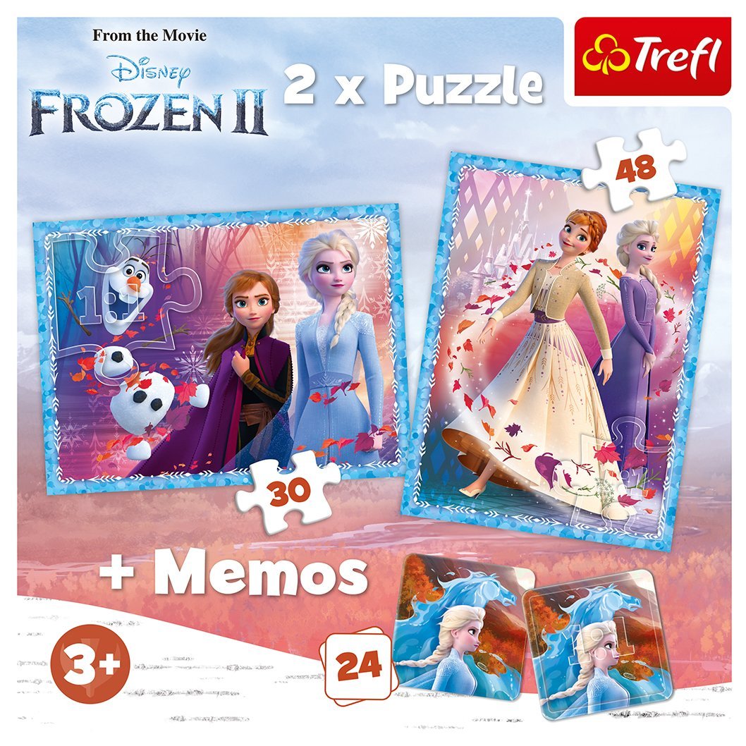 Trefl Frozen Puslespil Sæt Med Memo Cards Frozen II