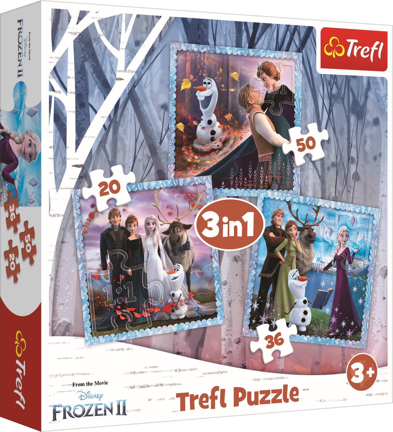 Trefl Frozen Puslespil 3 i 1 sæt Frozen II