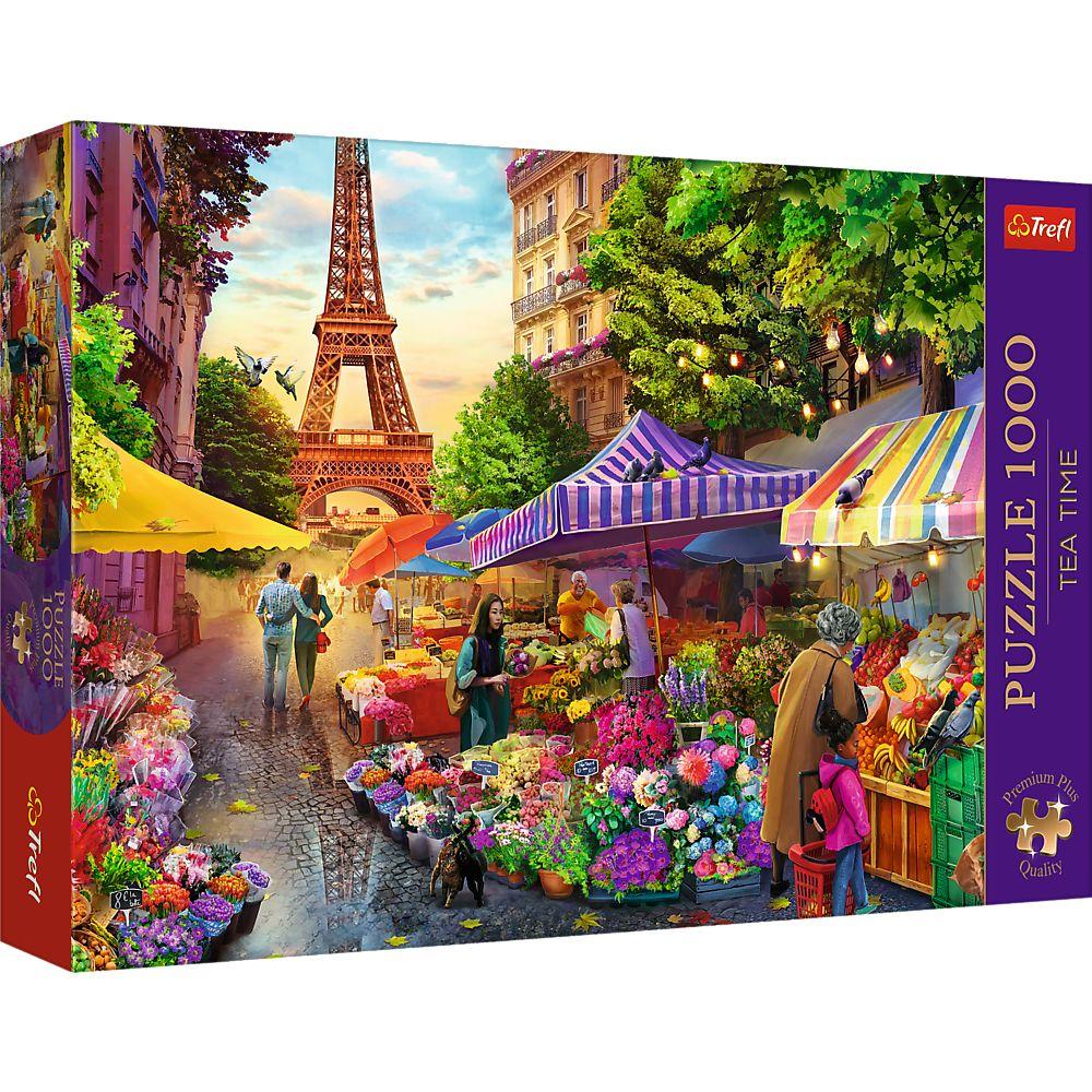 Trefl Premium Plus Puslespil Blomstermarked, Paris, 1000 stk