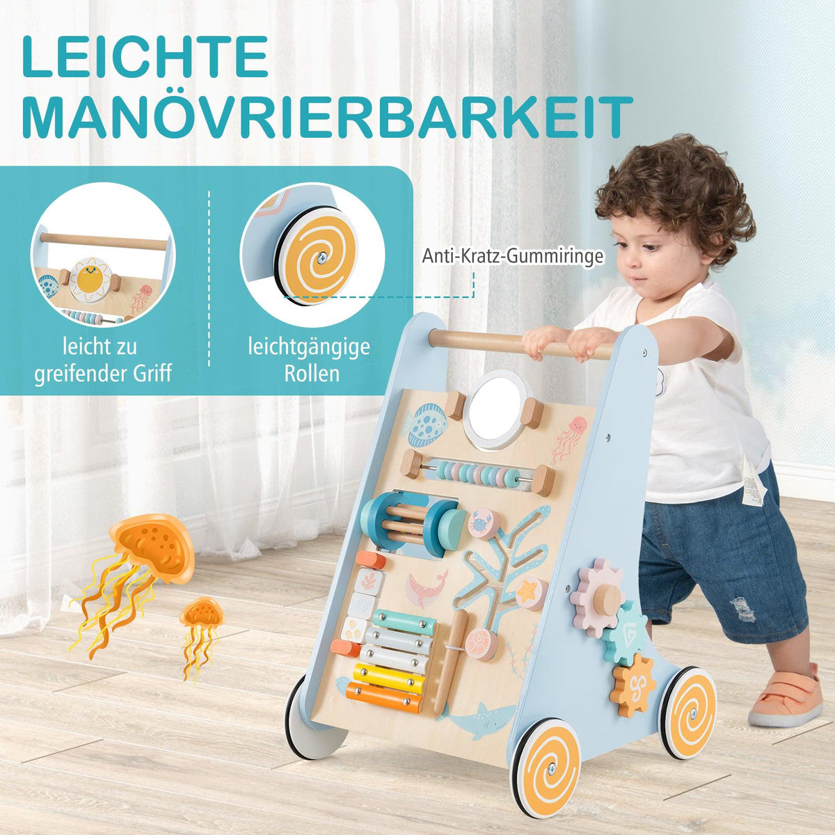Trägåstol med hjul – Montessori-leksak