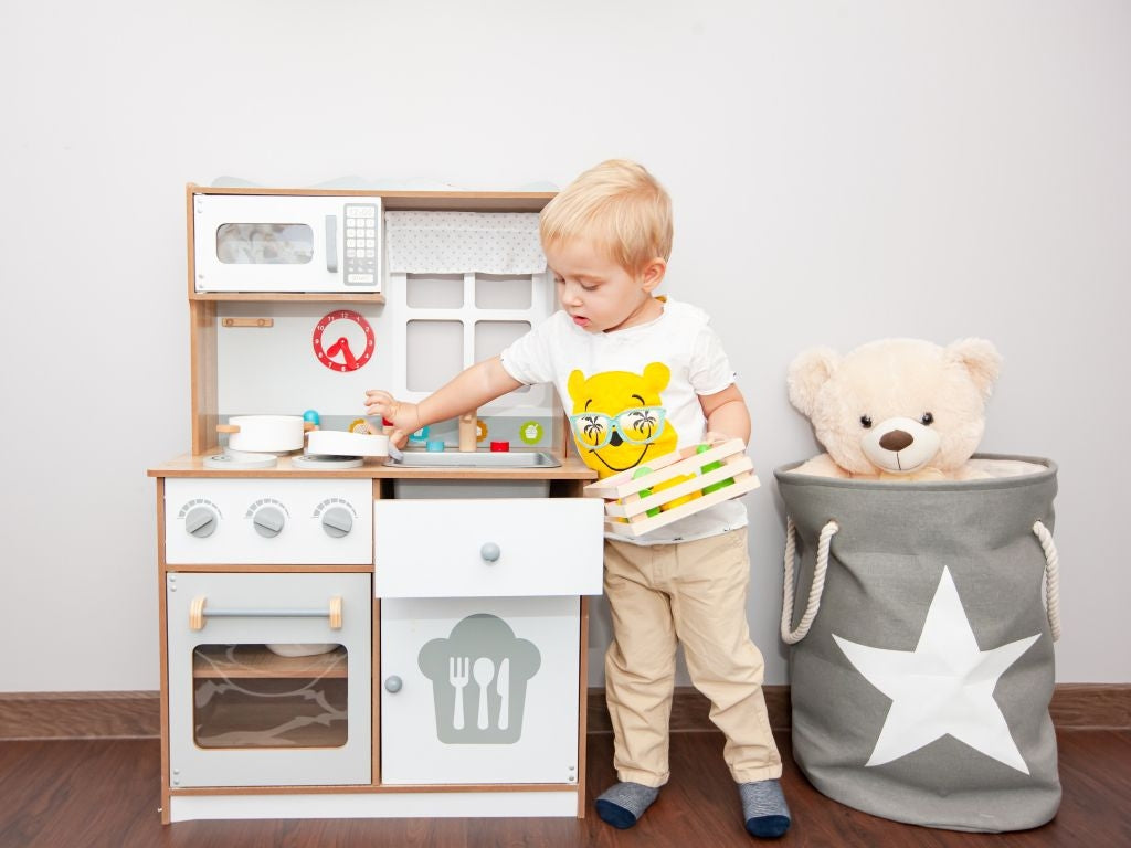 Trälekök för barn med extra tillbehör, ECOTOYS