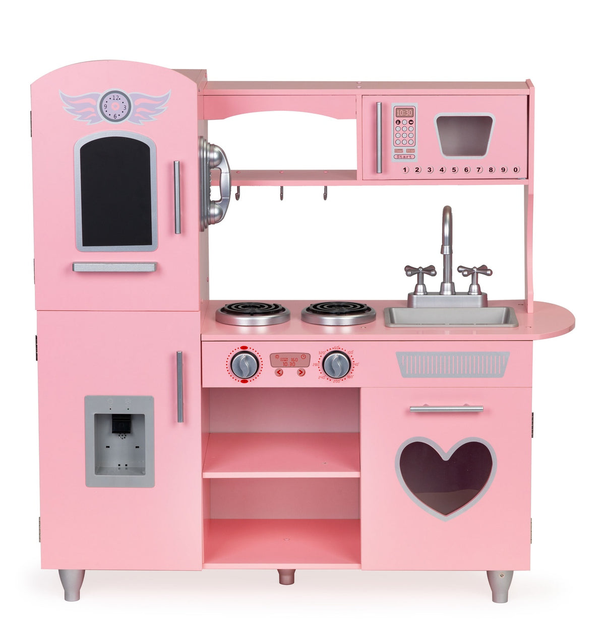 Trälekkök för barn med ljudeffekter, rosa