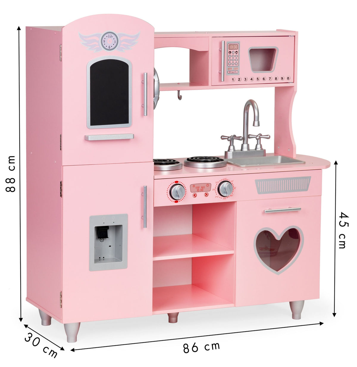 Trälekkök för barn med ljudeffekter, rosa