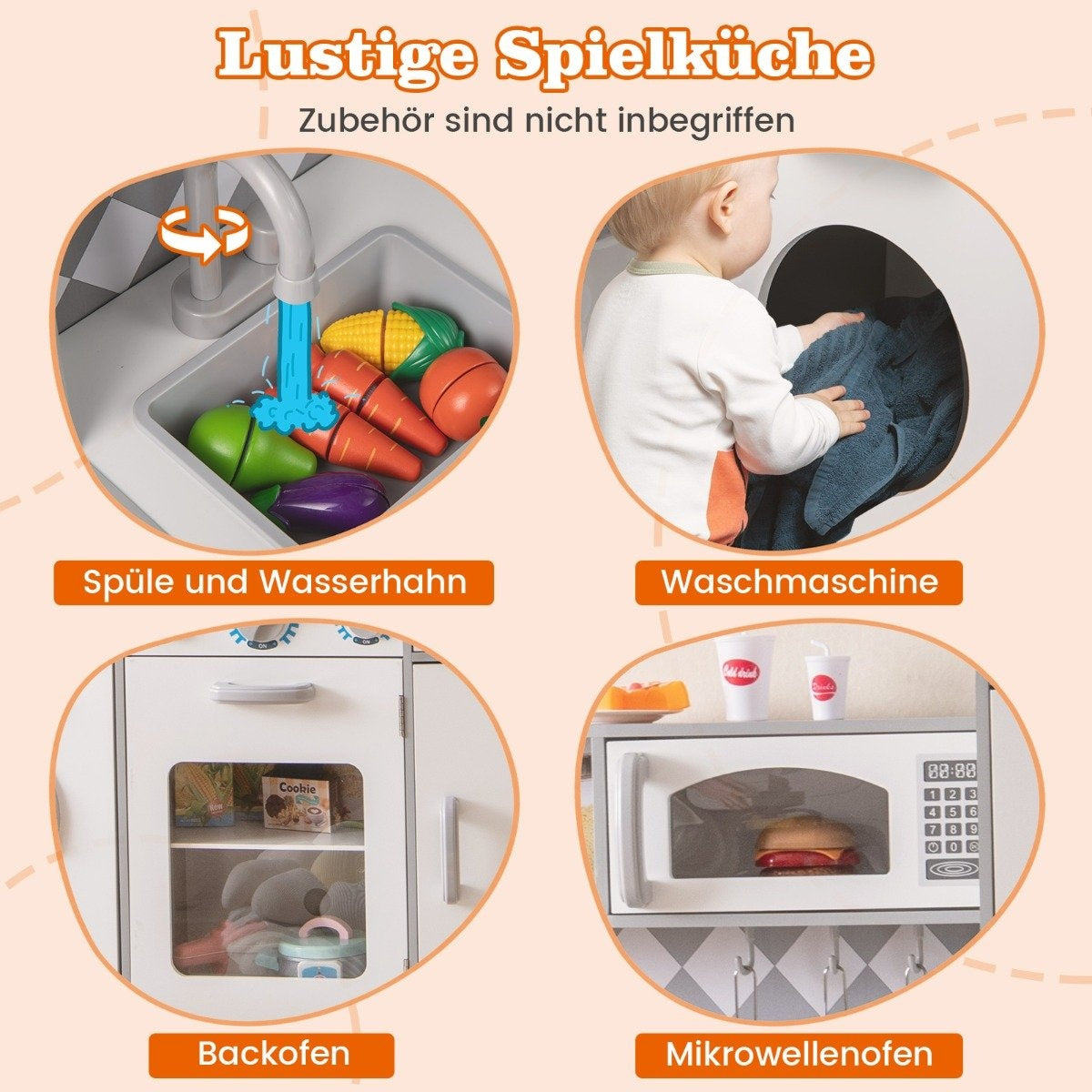 Träleköksset med ismaskin och spis