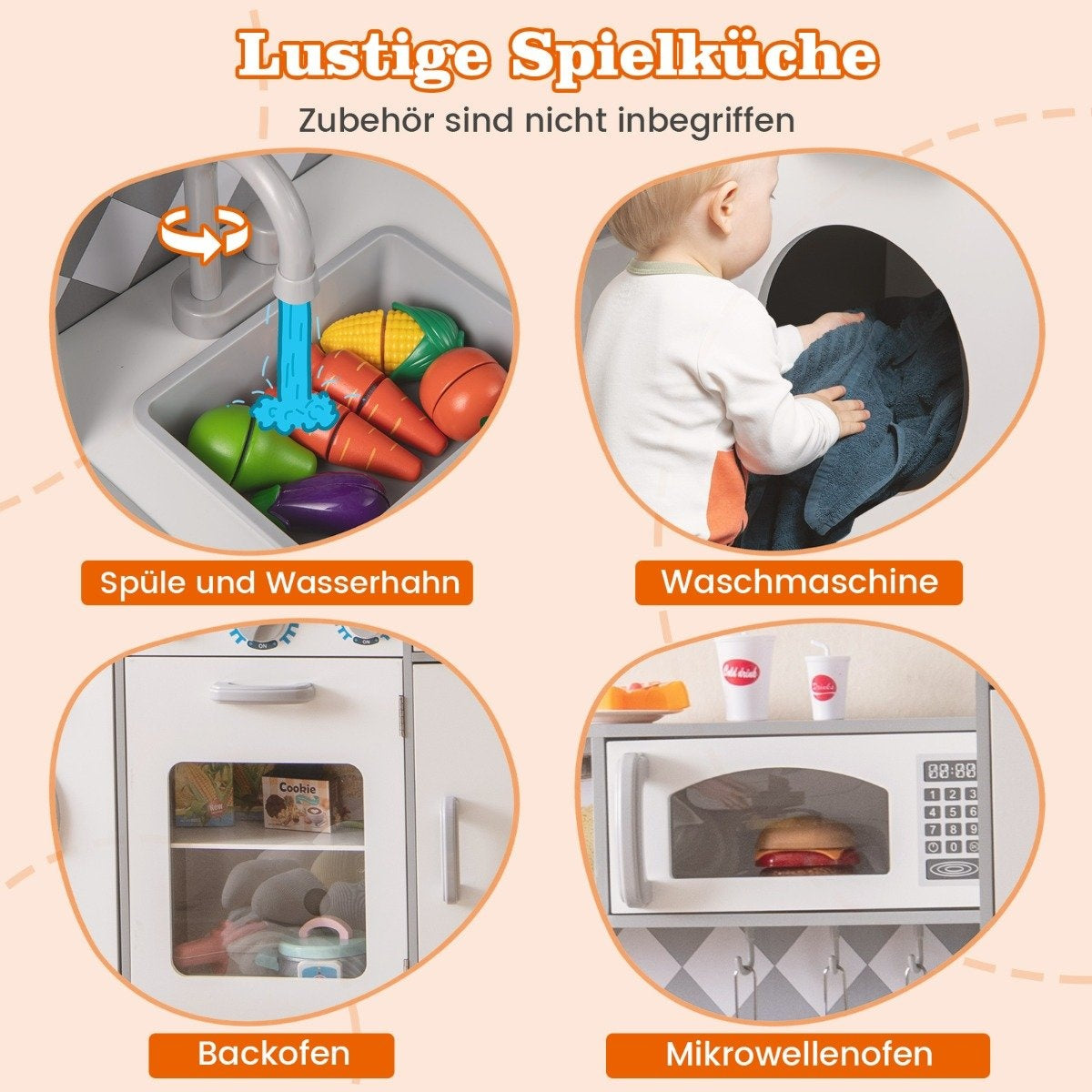 Träleköksset med ismaskin och spis