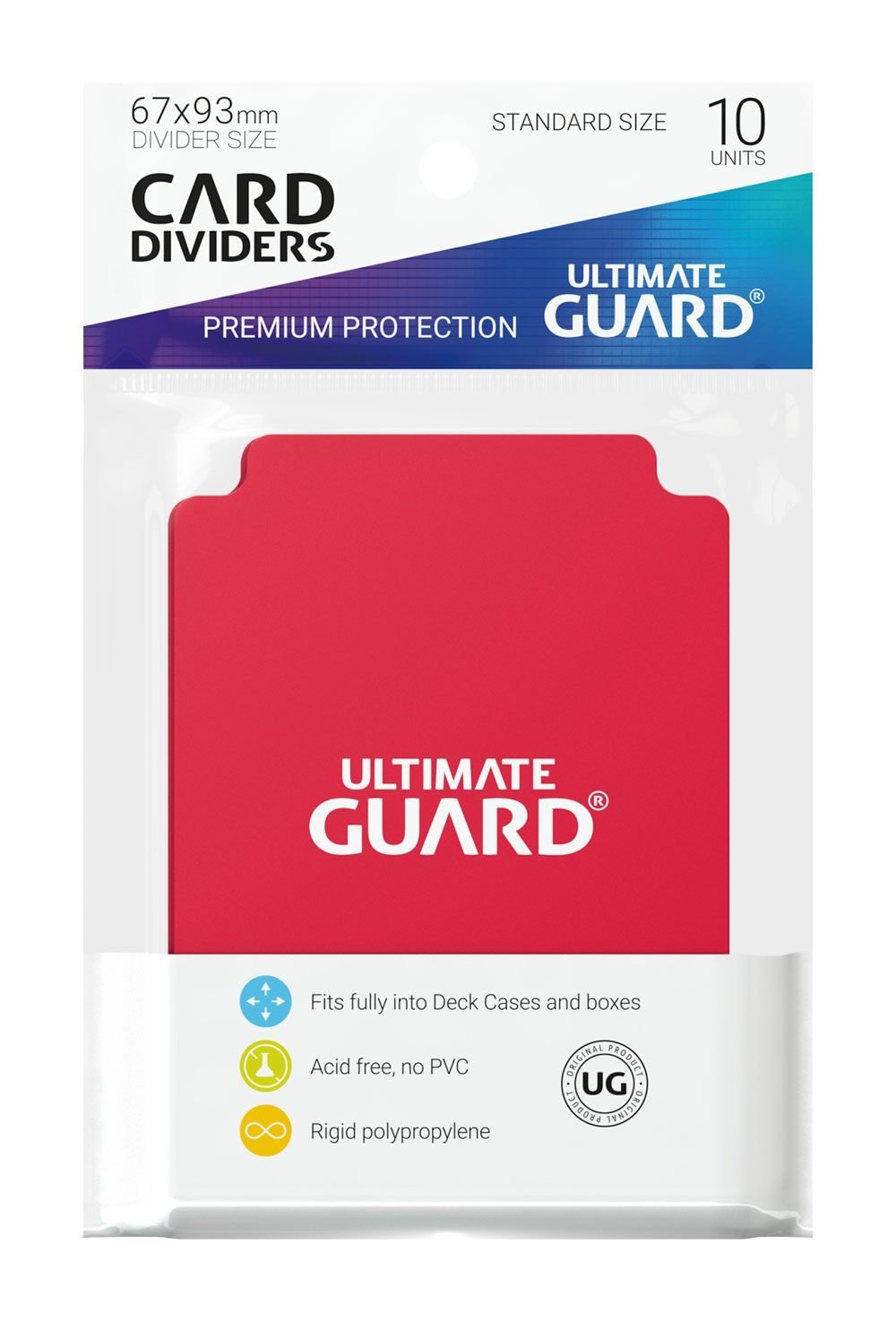 Ultimate Guard Card Dividers Standardstørrelse Rød (10)