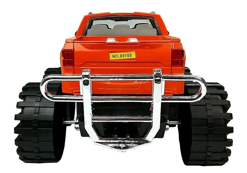 Ultimativt terrengsett: Orange Monster Truck &amp; Red BMW Caravan