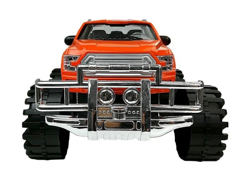 Ultimativt terrengsett: Orange Monster Truck &amp; Red BMW Caravan