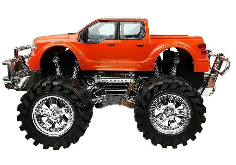 Ultimativt terrengsett: Orange Monster Truck &amp; Red BMW Caravan