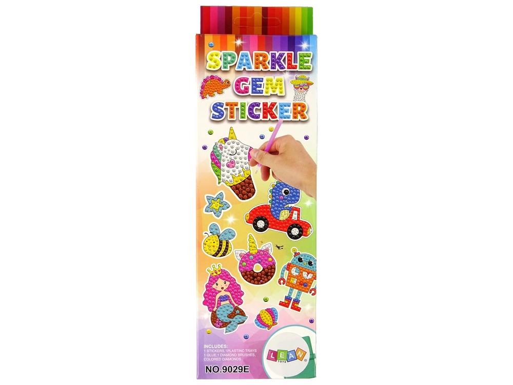 Unicorn &amp; Candy Diamond Brodery Stickery Sticker Set til børn