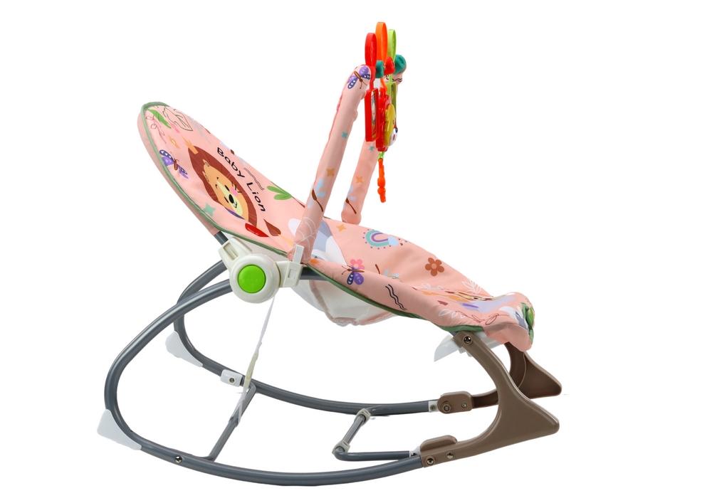 Vibrerande babyrocker med ljud och rosa lejondesign