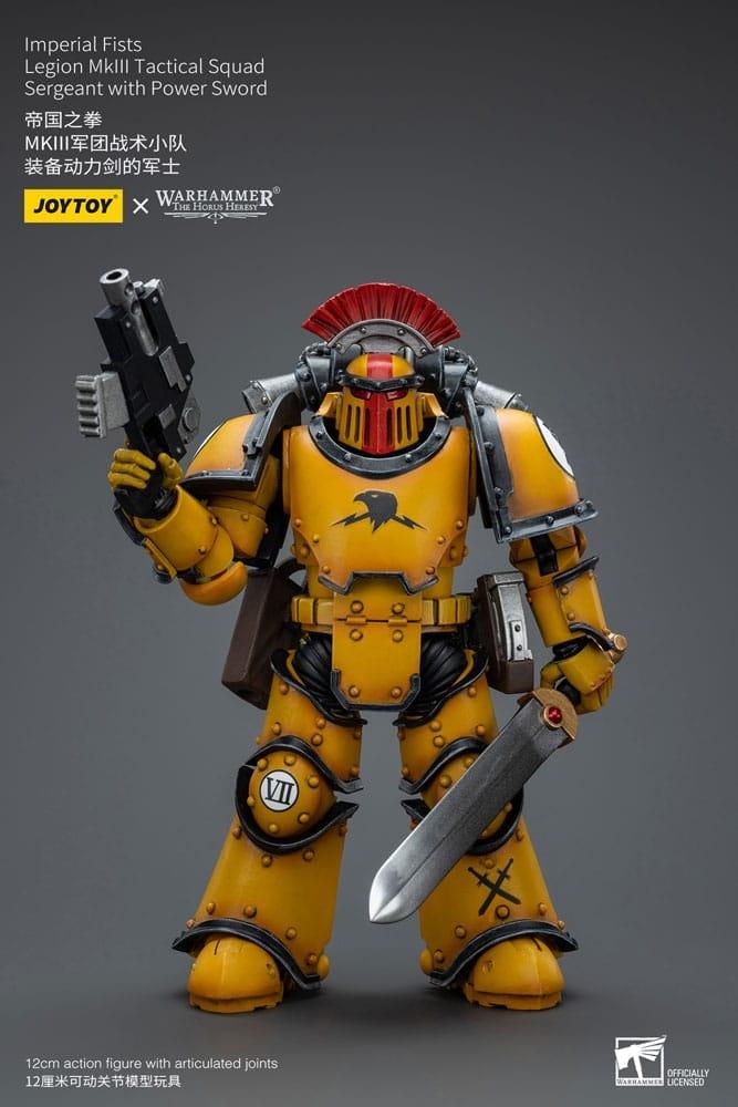 Warhammer The Horus Heresy Action Figur 1/18 Imperial Fists Legion MkIII Tactical Squad Sergent med Power Sword 12 cm