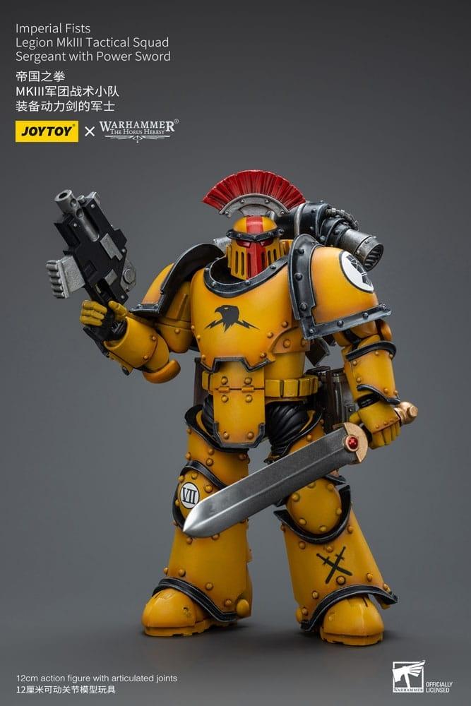 Warhammer The Horus Heresy Action Figur 1/18 Imperial Fists Legion MkIII Tactical Squad Sergent med Power Sword 12 cm