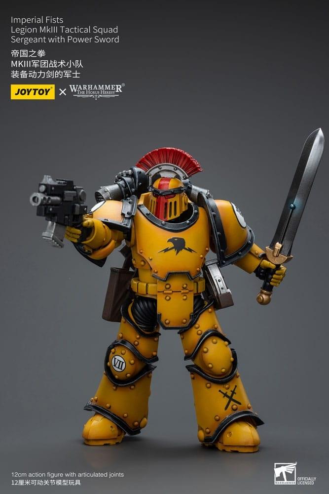 Warhammer The Horus Heresy Action Figur 1/18 Imperial Fists Legion MkIII Tactical Squad Sergent med Power Sword 12 cm