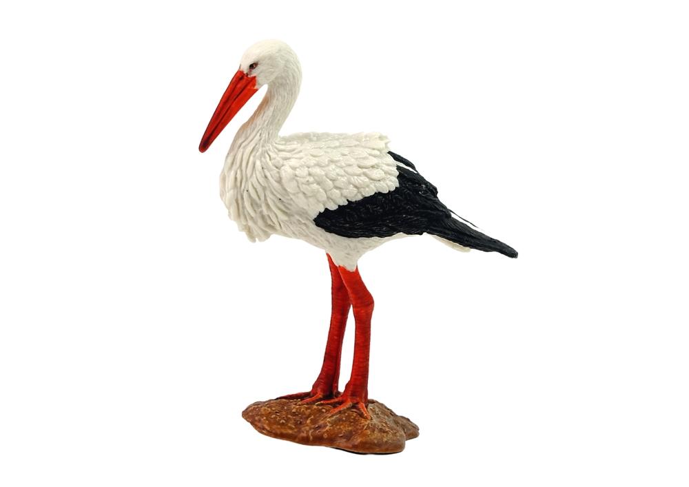 White Stork Figurine - Detaljeret, håndmalet dyresamlerobjekt