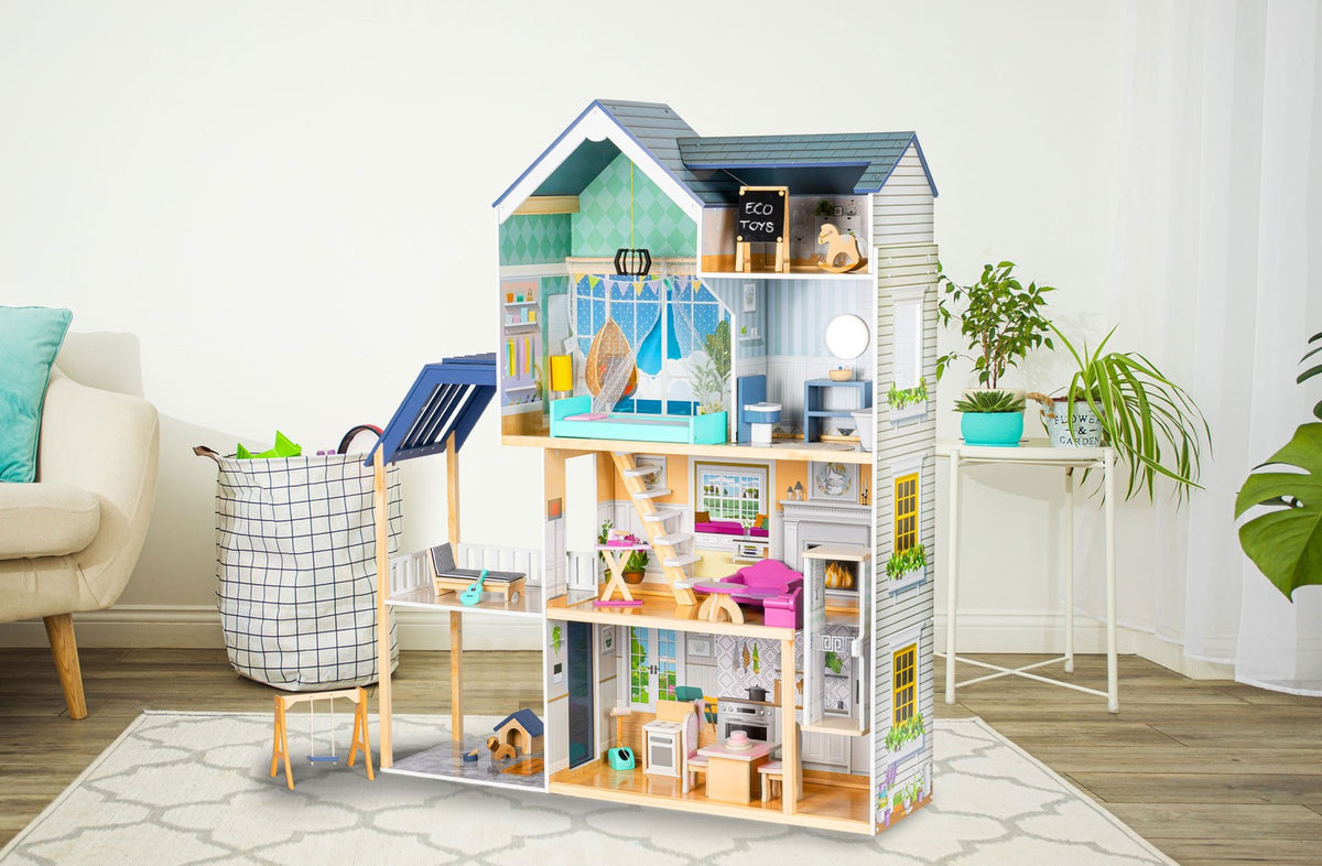 XXL dockskåp Maya Residence 28 stycken ECOTOYS