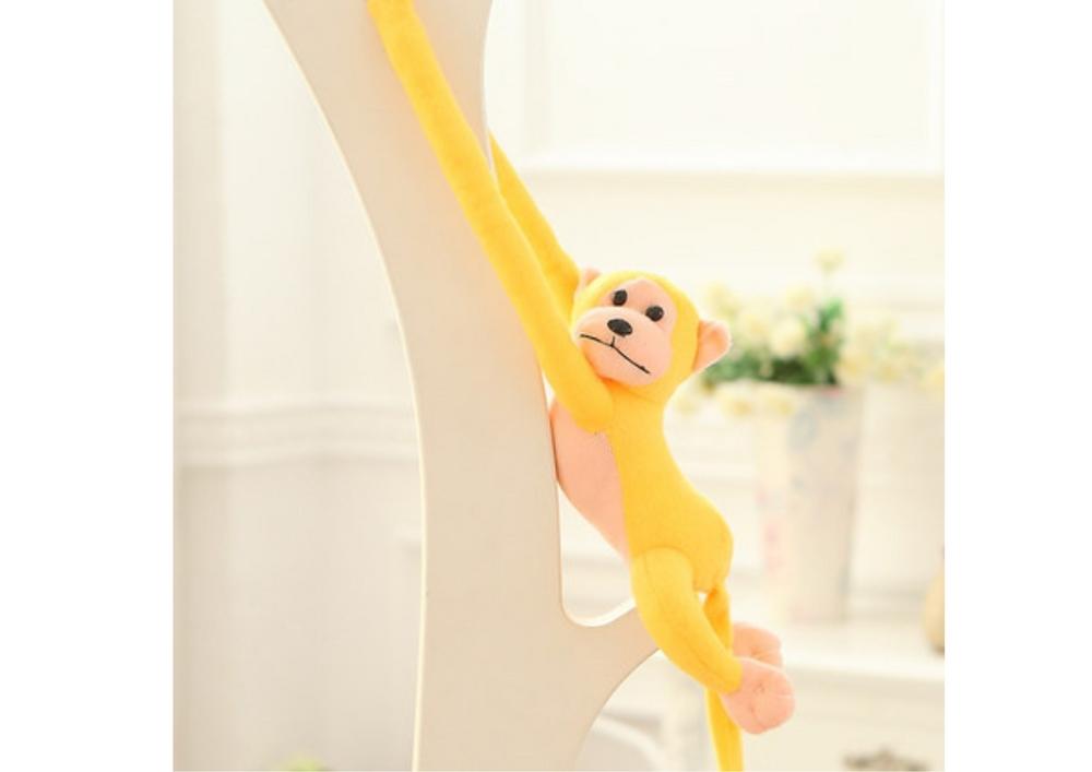 Yellow Plys Monkey Mascot med lyd, 60 cm – Kram &amp; Leg!