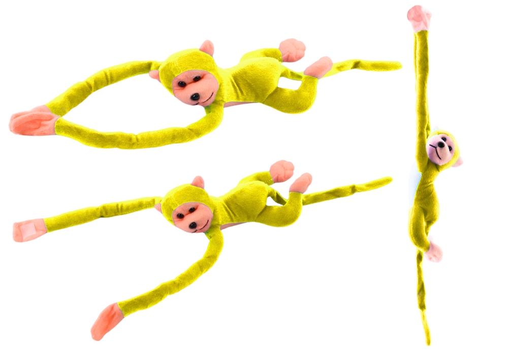 Yellow Plys Monkey Mascot med lyd, 60 cm – Kram &amp; Leg!