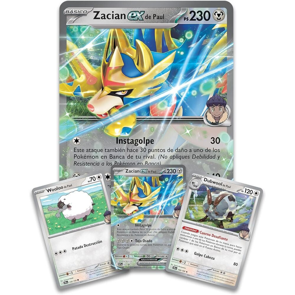 Zacian Ex Pokémon Collectible Card Blister Set, Spanish Edition