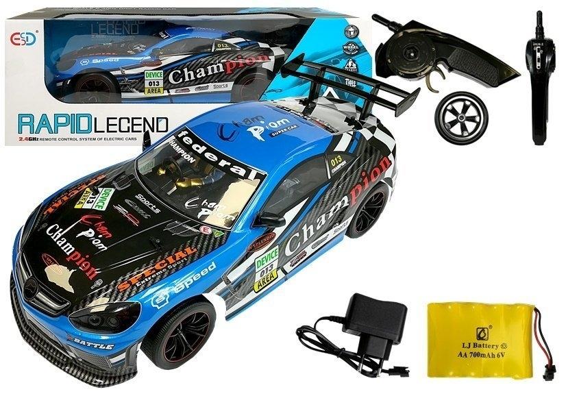 Zdalnie Sterowane Sportowe Auto 2.4GHz Niebieskie 1:10