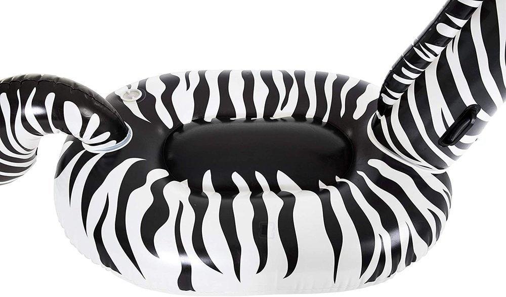 Zebra oppustelig madras med LED lys, 254x142 cm