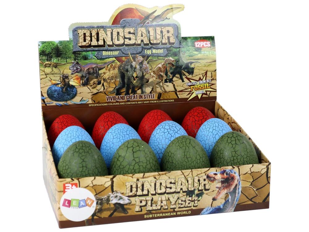 Overrask dinosauregg: 3 farger, 9 cm, sett sammen og oppdag!